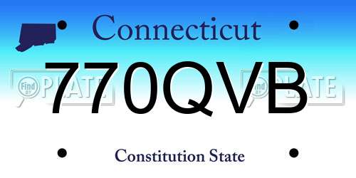 770QVB Connecticut License Plate