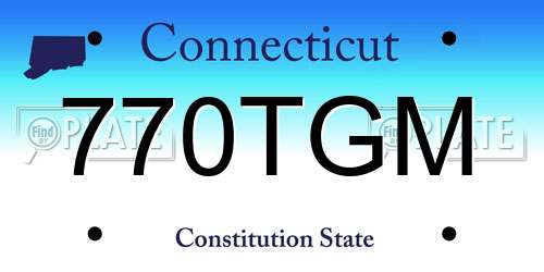 770TGM Connecticut License Plate
