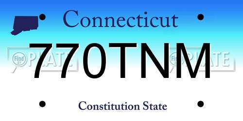 770TNM Connecticut License Plate