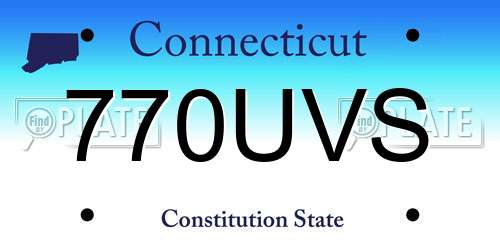 770UVS Connecticut License Plate