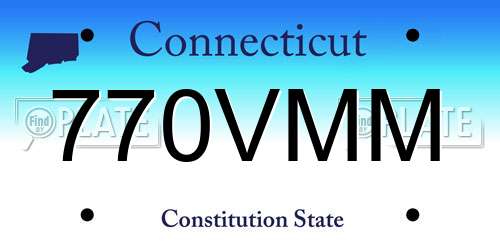 770VMM Connecticut License Plate