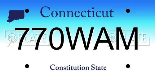 770WAM Connecticut License Plate