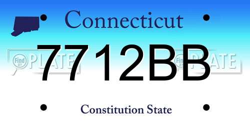 7712BB Connecticut License Plate