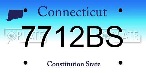 7712BS Connecticut License Plate