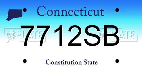 7712SB Connecticut License Plate