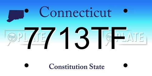 7713TF Connecticut License Plate