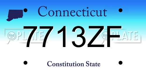 7713ZF Connecticut License Plate