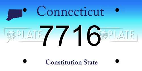 7716 Connecticut License Plate