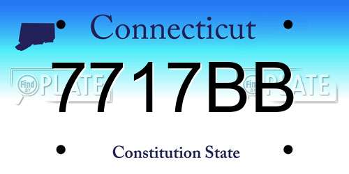 7717BB Connecticut License Plate