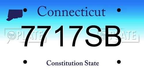 7717SB Connecticut License Plate