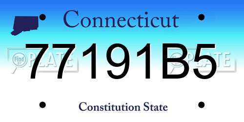 77191B5 Connecticut License Plate