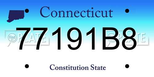 77191B8 Connecticut License Plate