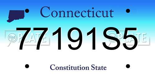 77191S5 Connecticut License Plate