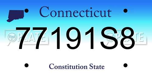 77191S8 Connecticut License Plate