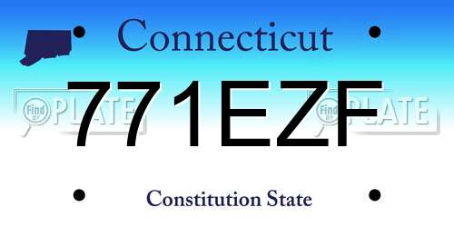 771EZF Connecticut License Plate