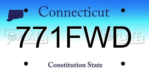 771FWD Connecticut License Plate