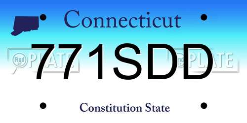 771SDD Connecticut License Plate