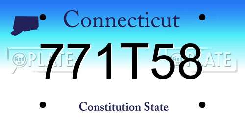 771T58 Connecticut License Plate