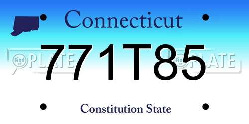 771T85 Connecticut License Plate