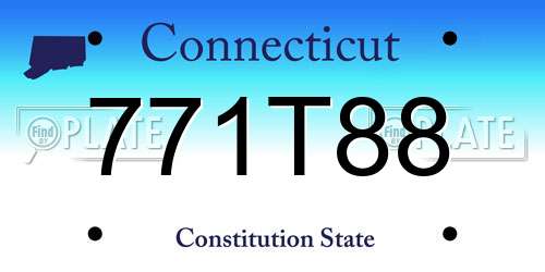 771T88 Connecticut License Plate