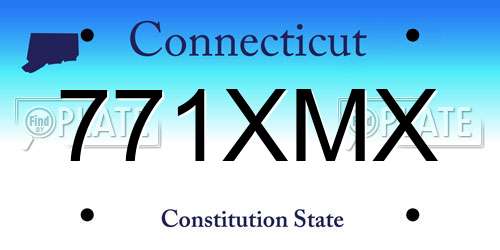 771XMX Connecticut License Plate