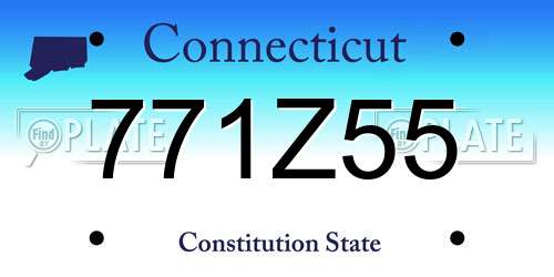 771Z55 Connecticut License Plate
