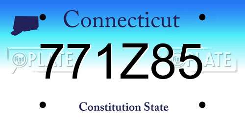 771Z85 Connecticut License Plate
