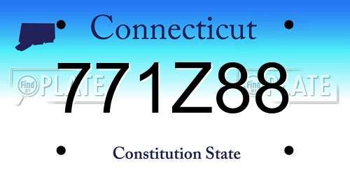 771Z88 Connecticut License Plate