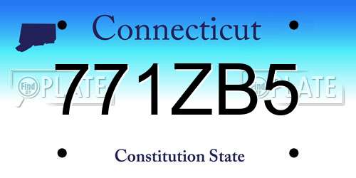 771ZB5 Connecticut License Plate