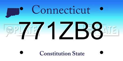 771ZB8 Connecticut License Plate