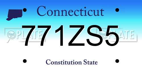 771ZS5 Connecticut License Plate