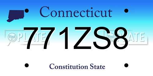 771ZS8 Connecticut License Plate