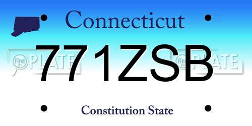 771ZSB Connecticut License Plate