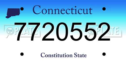 7720552 Connecticut License Plate