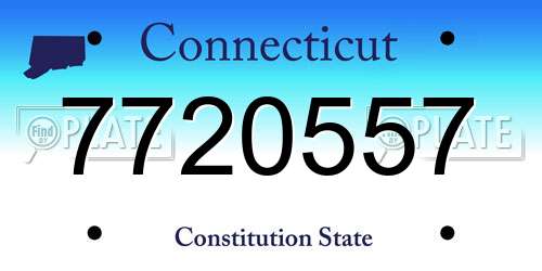 7720557 Connecticut License Plate