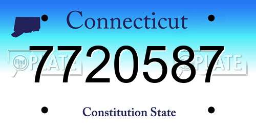 7720587 Connecticut License Plate