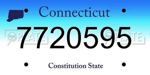 7720595 Connecticut License Plate