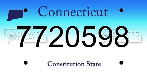 7720598 Connecticut License Plate