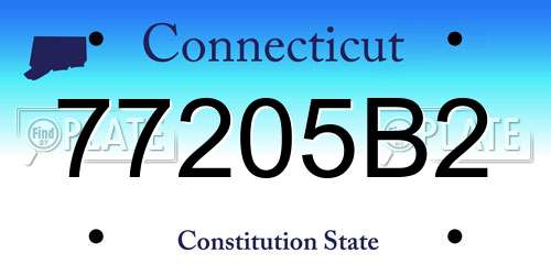 77205B2 Connecticut License Plate
