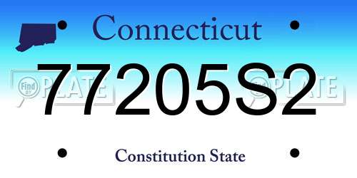77205S2 Connecticut License Plate