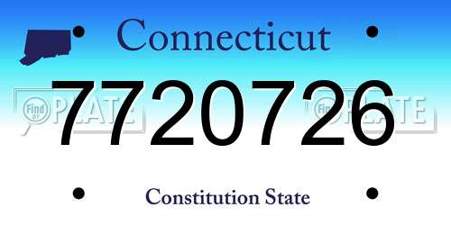 7720726 Connecticut License Plate