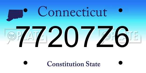 77207Z6 Connecticut License Plate