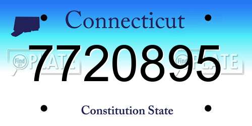 7720895 Connecticut License Plate