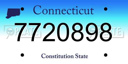 7720898 Connecticut License Plate