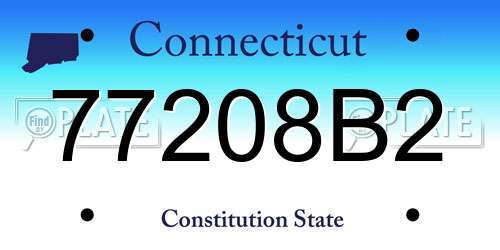 77208B2 Connecticut License Plate