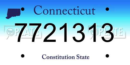 7721313 Connecticut License Plate