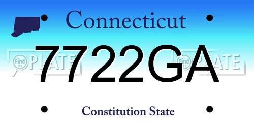7722GA Connecticut License Plate