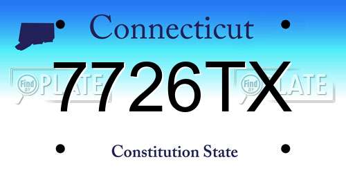 7726TX Connecticut License Plate
