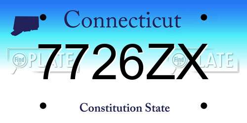7726ZX Connecticut License Plate
