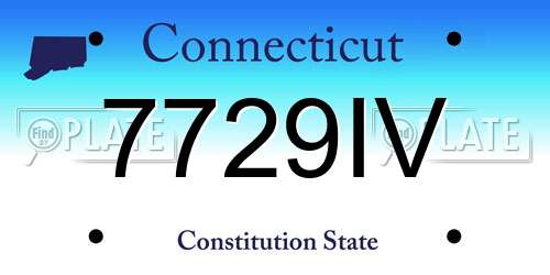 7729IV Connecticut License Plate